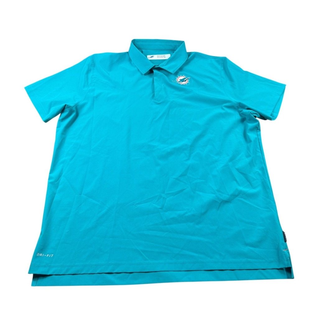 Nike Miami Dolphins NFL Team Issued Performance Polo Blue 2XL George Godsey